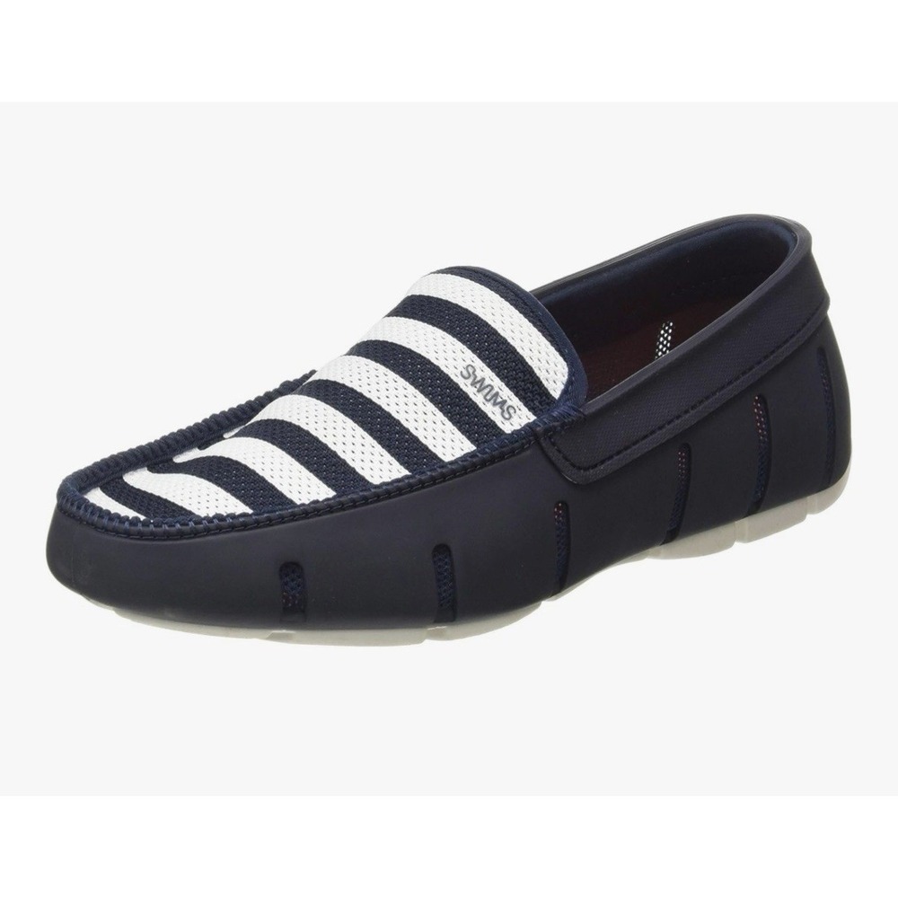 Swims Striped Venetian Loafers Boat Shoe Water Moccasin Men's SlipOn Size 9 Navy